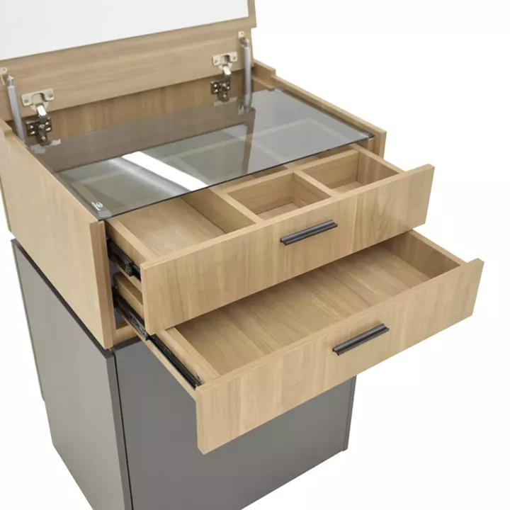 Dressing table Sonlen pakoworld in dark grey-light walnut color 60x45x122cm
