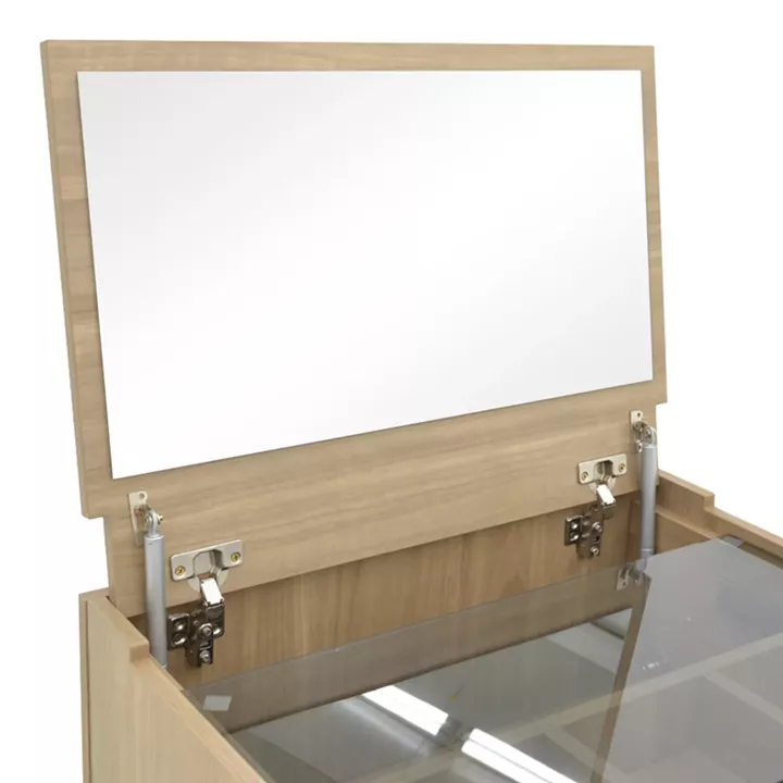 Dressing table Sonlen pakoworld in dark grey-light walnut color 60x45x122cm