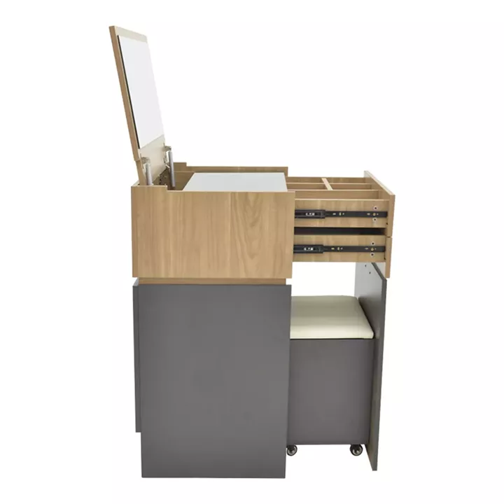 Dressing table Sonlen pakoworld in dark grey-light walnut color 60x45x122cm