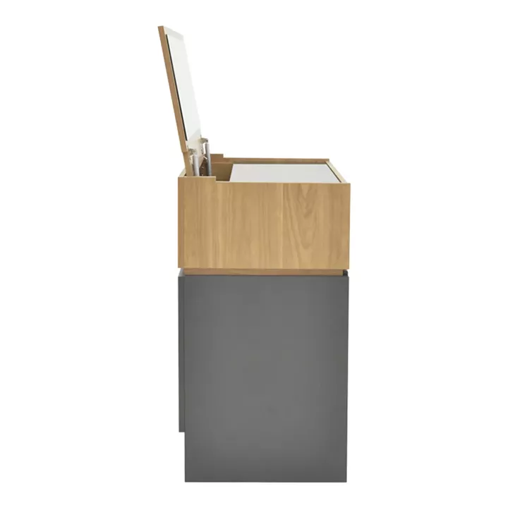 Dressing table Sonlen pakoworld in dark grey-light walnut color 60x45x122cm