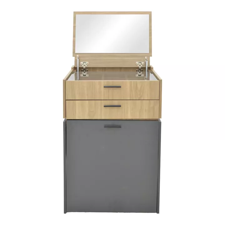 Dressing table Sonlen pakoworld in dark grey-light walnut color 60x45x122cm