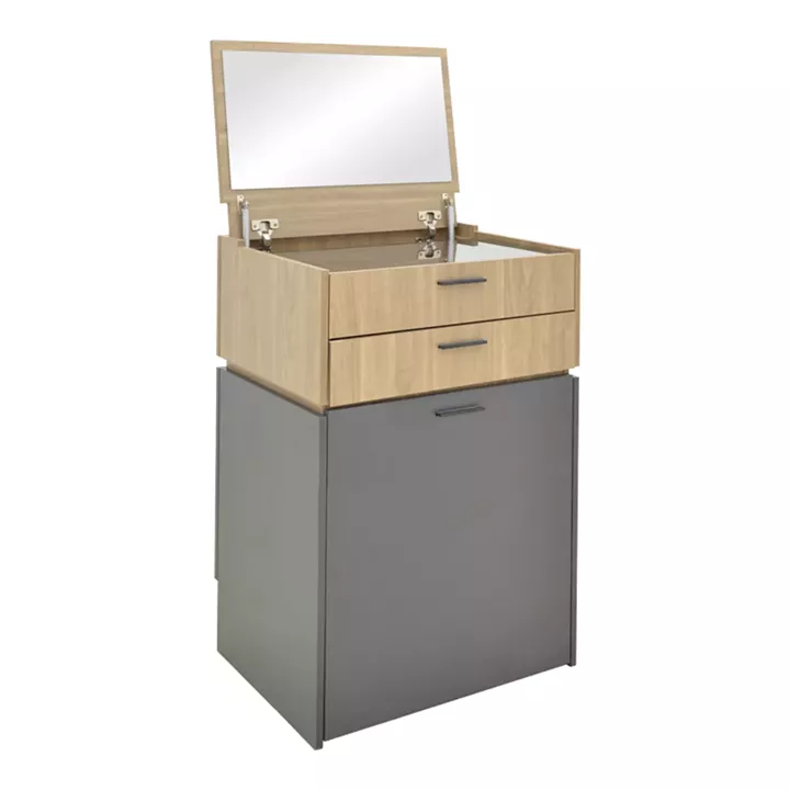 Dressing table Sonlen pakoworld in dark grey-light walnut color 60x45x122cm