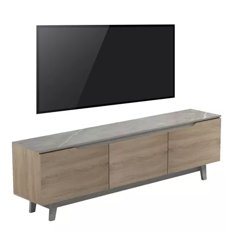 Kasandra pakoworld TV cabinet in beige marble-sonoma shade 180x35x48.5cm