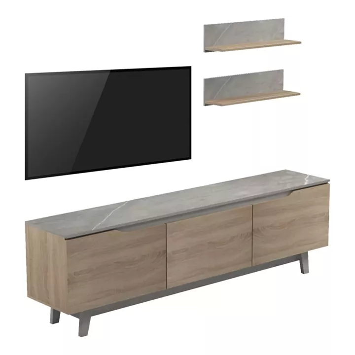 Kasia pakoworld living room set in beige marble-sonoma shade 180x35x48.5cm