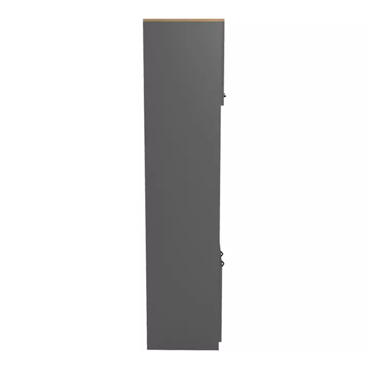 Ντουλάπα κουζίνας Rowan pakoworld σε oak-ανθρακί απόχρωση 60x42x182εκ