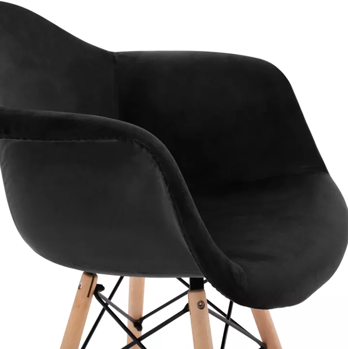 Armchair with wooden legs & velvet black Mirto HM8720.04 62x62x80 cm.