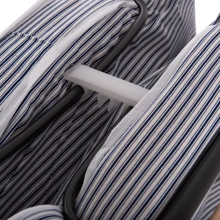 FOLDABLE BED NOBLE ΗΜ393.01 METALLIC WITH WHEELS & MATTRESS IN BLUE-WHITE 80x182x37.5Hcm.