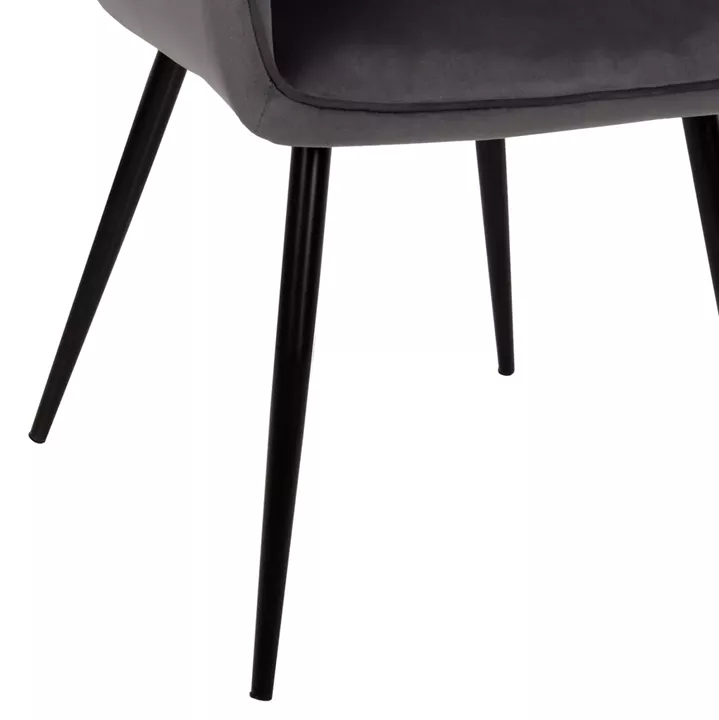 DINING SET 7PCS RAVEN HM21070.03 CERAMIC TOP--4 CHAIRS & 2 ARMCHAIRS GREY
