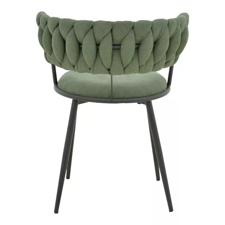 Alkia I pakoworld armchair fabric in chaki shade - black metal leg 57x58.5x72cm