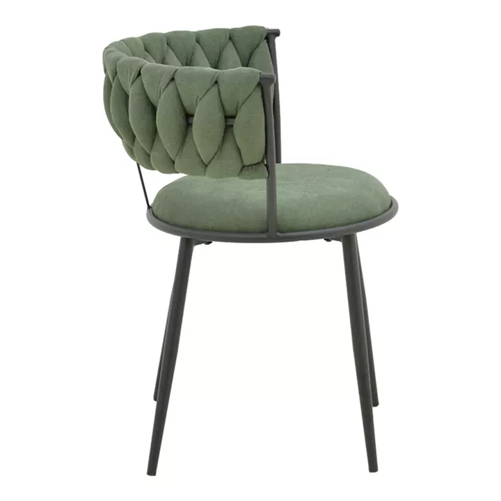 Alkia I pakoworld armchair fabric in chaki shade - black metal leg 57x58.5x72cm