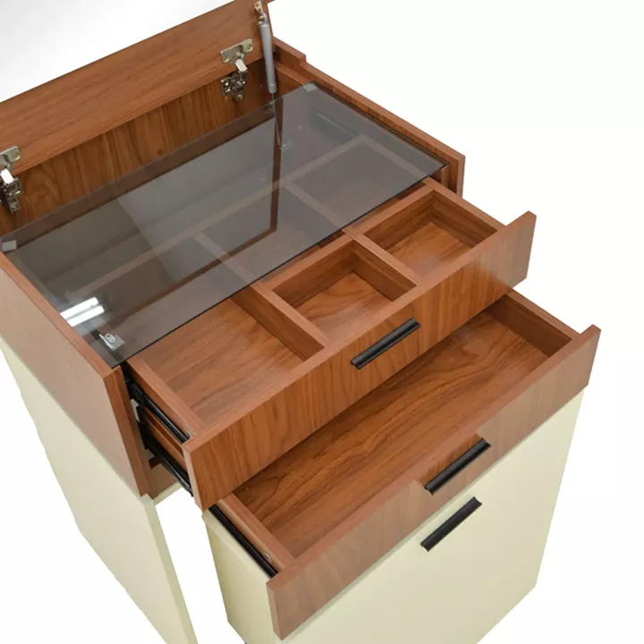 Dressing table Sonlen pakoworld in walnut-cream color 60x45x130cm