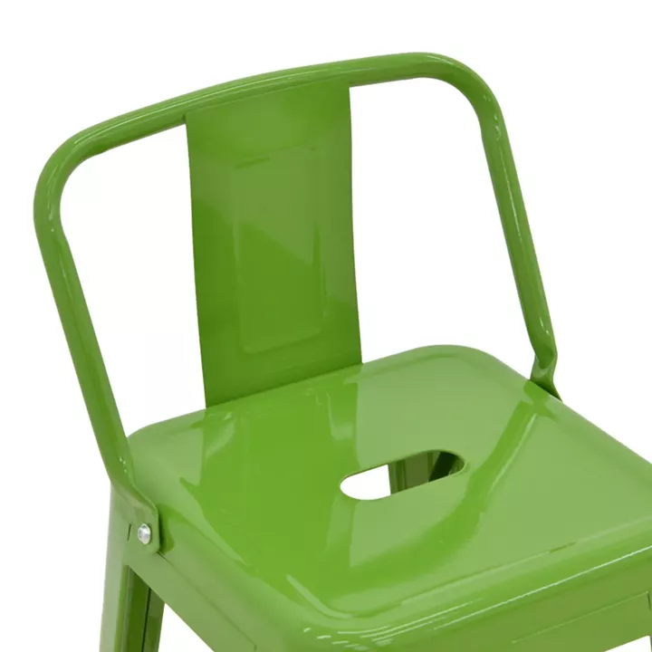 Bar stool with backrest Utopia pakoworld metal green 42x42x97cm