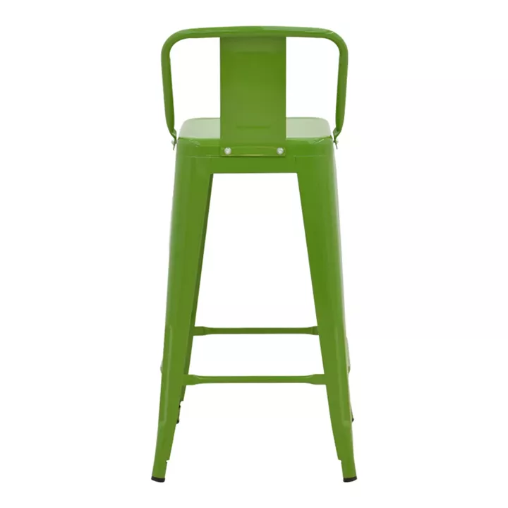 Bar stool with backrest Utopia pakoworld metal green 42x42x97cm
