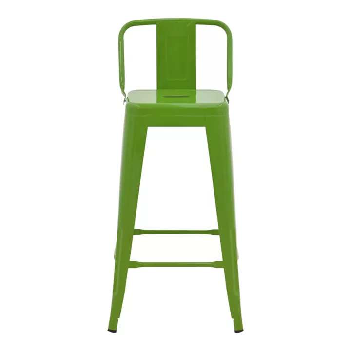 Bar stool with backrest Utopia pakoworld metal green 42x42x97cm