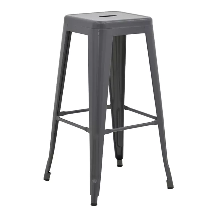 Bar stool Utopia pakoworld metal in anthracite color 42x42x76cm