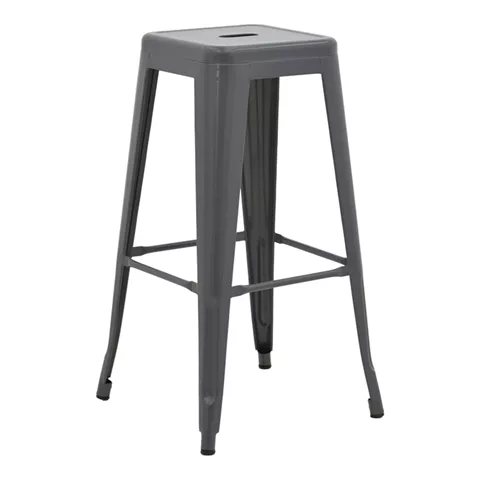 Bar stool Utopia pakoworld metal in anthracite color 42x42x76cm
