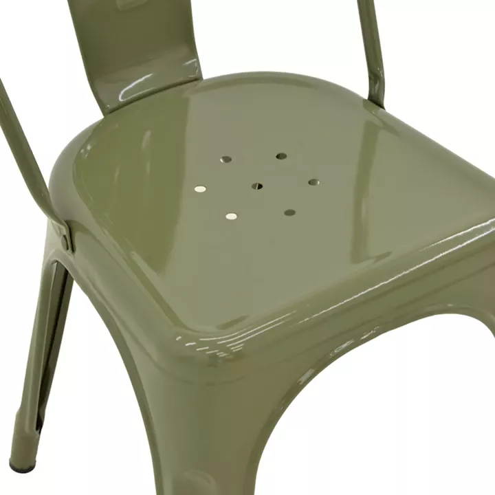 Utopia chair pakoworld metal in olive green color 44x44x85cm