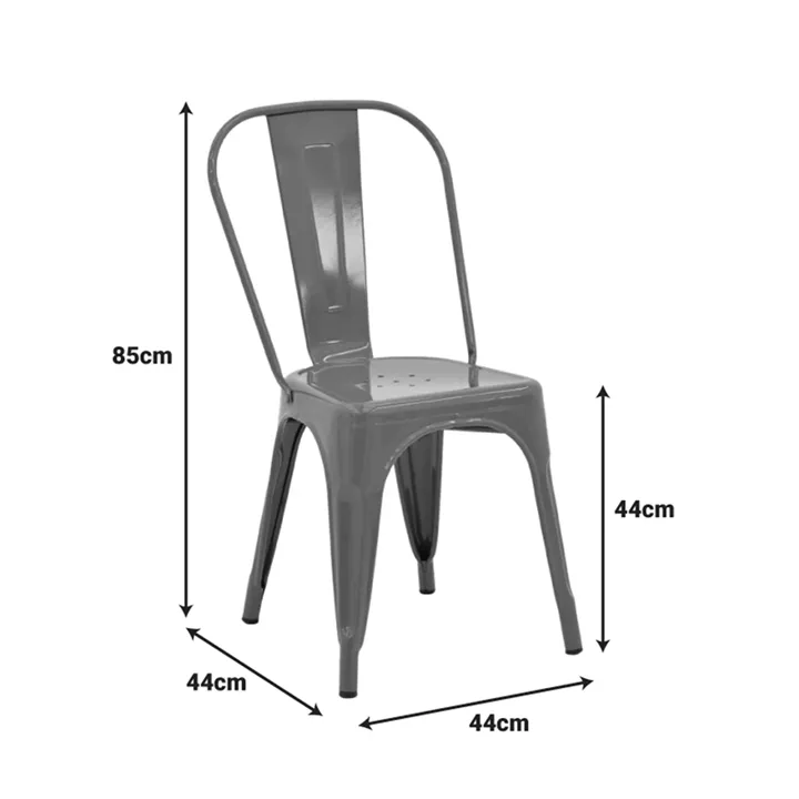 Utopia chair pakoworld metal in olive green color 44x44x85cm