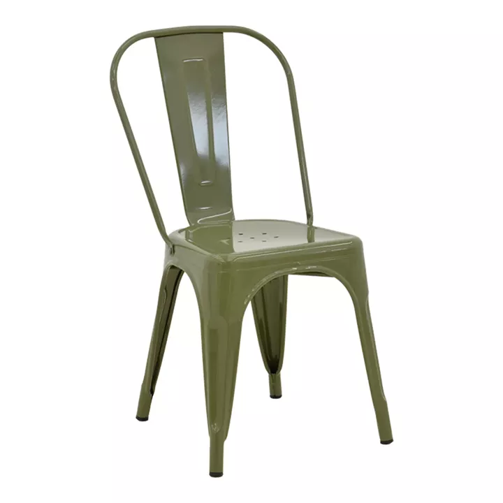 Utopia chair pakoworld metal in olive green color 44x44x85cm
