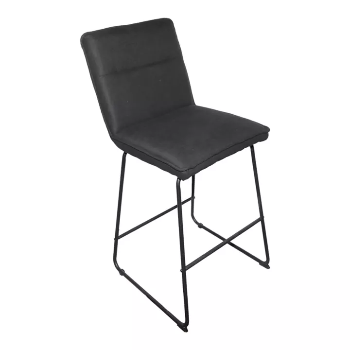 Bar stool Essential pakoworld black fabric-black metal leg 53x64.5x107cm