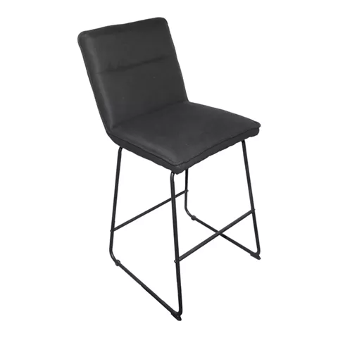 Bar stool Essential pakoworld black fabric-black metal leg 53x64.5x107cm