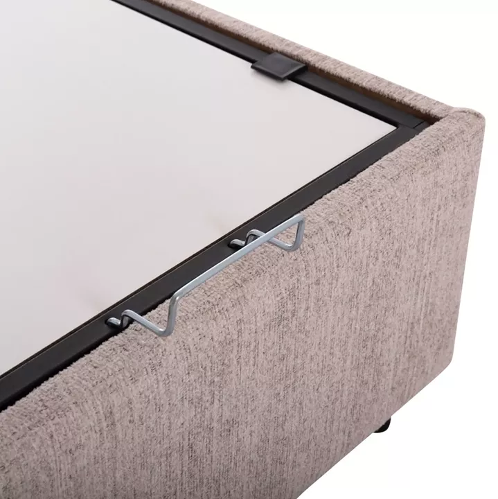 BED WITH STORAGE SPACE MILO HM738.22 BEIGE BOUCLE FABRIC FOR MATTRESS 140x200cm
