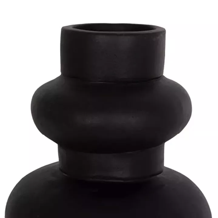 SET OF 3 TABLE DECORATIVE VASES LEKKAN HM21142.01 TERRACOTTA IN WHITE & BLACK