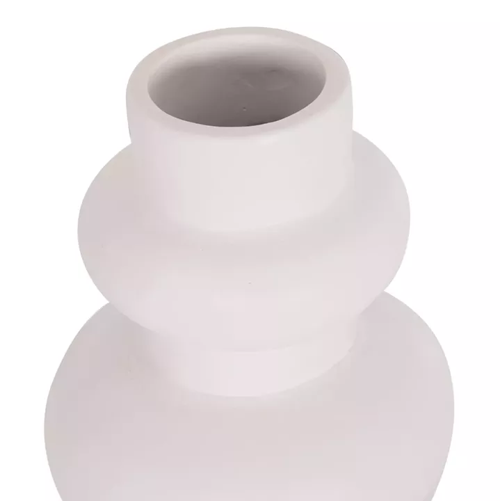 SET OF 3 TABLE DECORATIVE VASES LEKKAN HM21142.02 TERRACOTTA IN WHITE & BLACK