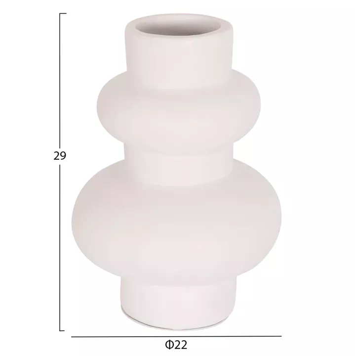 SET OF 3 TABLE DECORATIVE VASES LEKKAN HM21142.02 TERRACOTTA IN WHITE & BLACK