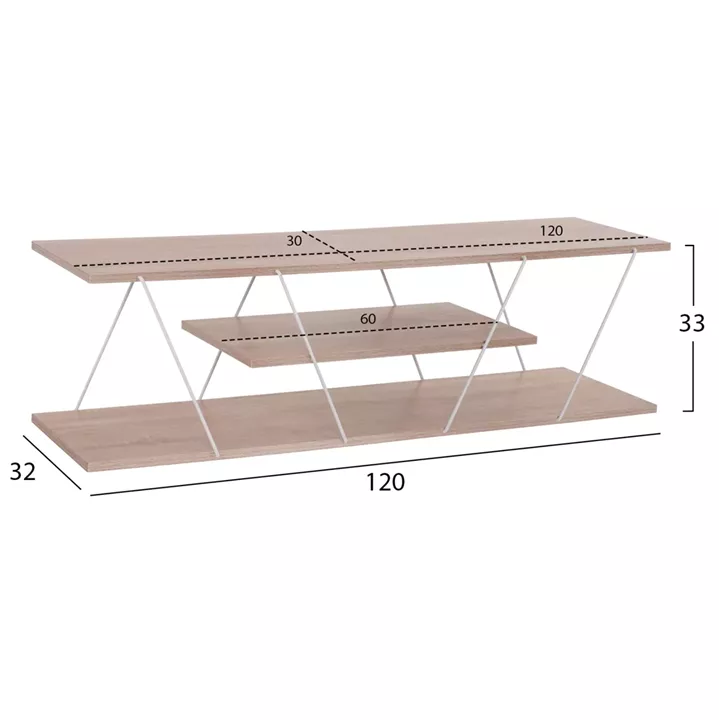 LIVING ROOM COMPOSITION 2PCS TARS HM11771.14 MELAMINE/METAL IN SONAMA-WHITE