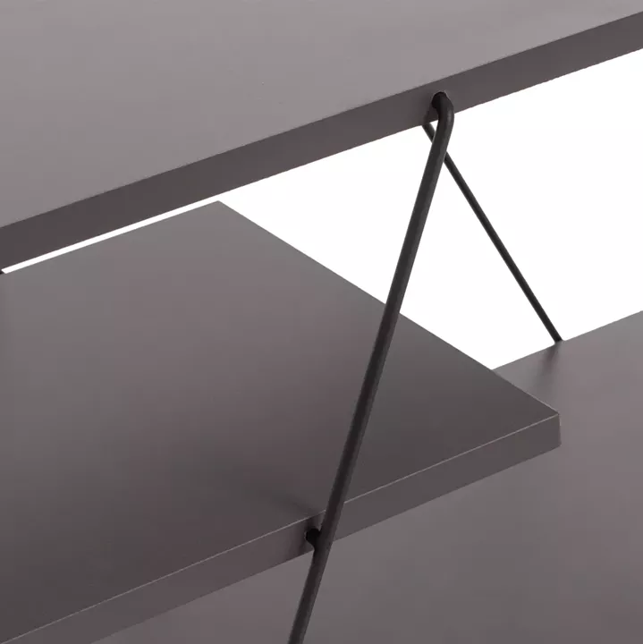 LIVING ROOM COMPOSITION 2PCS TARS HM11771.20 MELAMINE/METAL IN DARK GREY-BLACK