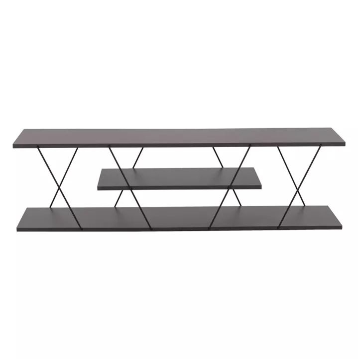 LIVING ROOM COMPOSITION 2PCS TARS HM11771.20 MELAMINE/METAL IN DARK GREY-BLACK