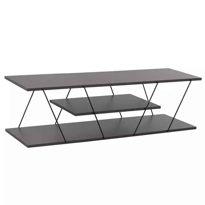 LIVING ROOM COMPOSITION 2PCS TARS HM11771.20 MELAMINE/METAL IN DARK GREY-BLACK