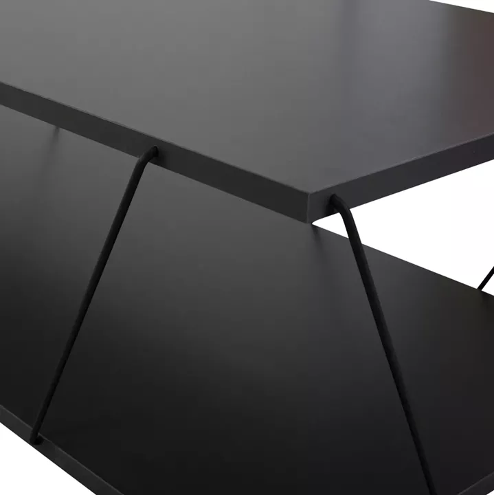 LIVING ROOM COMPOSITION 2PCS TARS HM11771.20 MELAMINE/METAL IN DARK GREY-BLACK