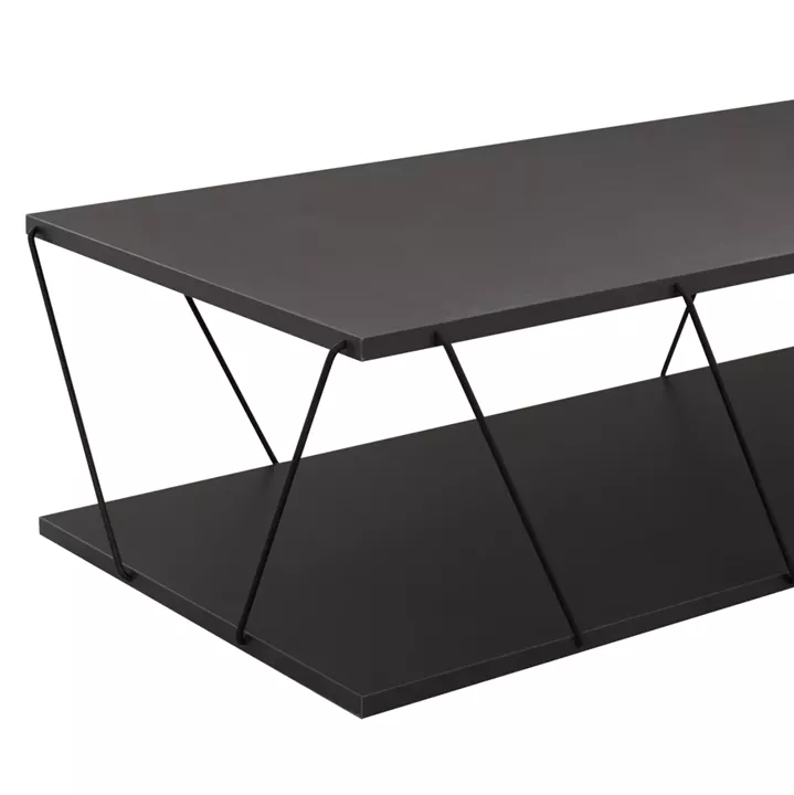 LIVING ROOM COMPOSITION 2PCS TARS HM11771.20 MELAMINE/METAL IN DARK GREY-BLACK