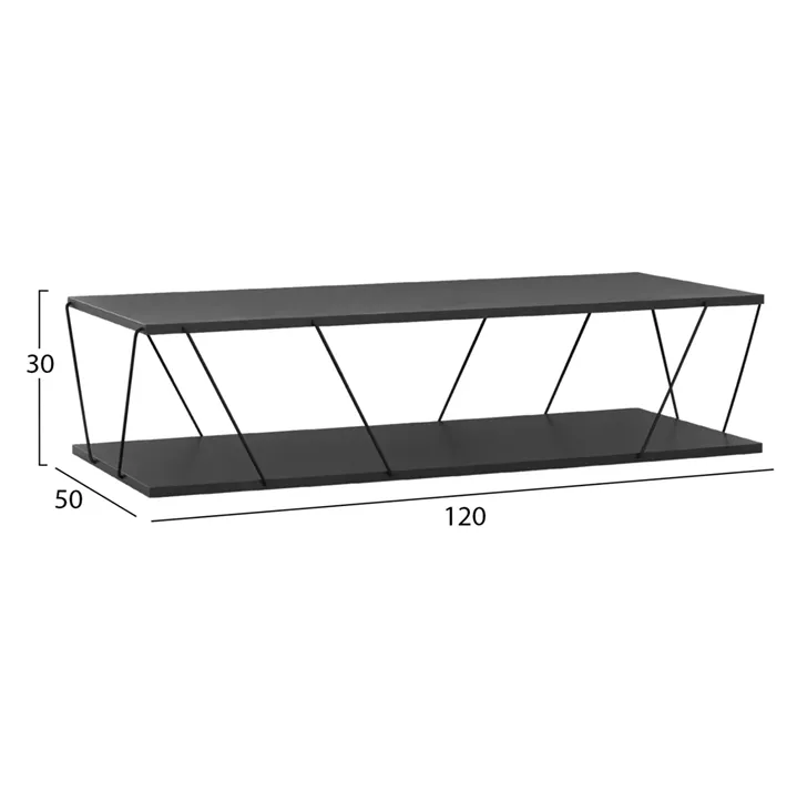 LIVING ROOM COMPOSITION 2PCS TARS HM11771.20 MELAMINE/METAL IN DARK GREY-BLACK