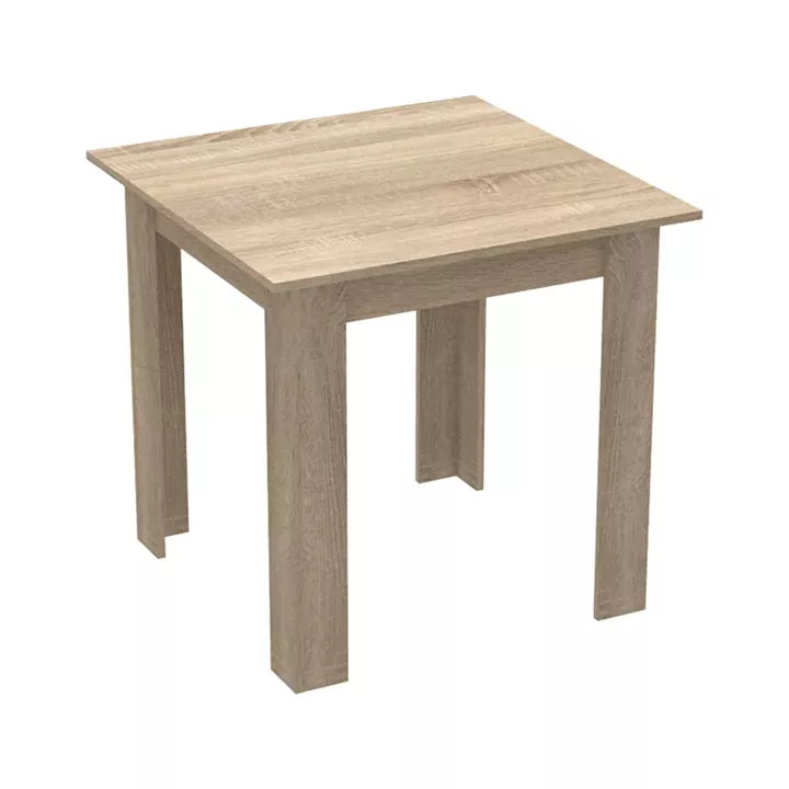 Dining table set of 3 pieces Manka Ι -Gaston  pakoworld in sonoma-black color 80x80x77cm