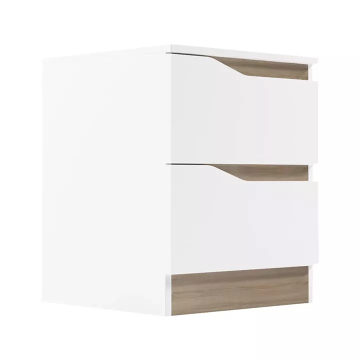 Bedside table Verena II pakoworld in white-sonoma 40x40x50cm