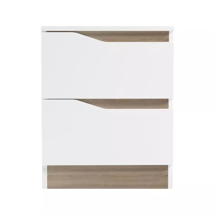Bedside table Verena II pakoworld in white-sonoma 40x40x50cm
