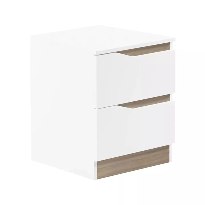 Bedside table Verena II pakoworld in white-sonoma 40x40x50cm