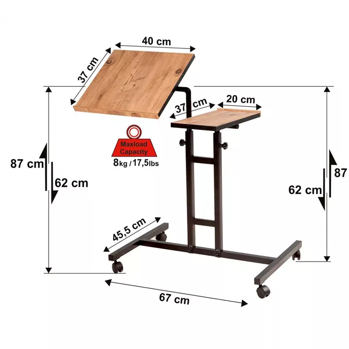 OFFICE ADJUSTABLE FOR LAPTOP HM8977.01 67x45,4x62-87 cm.