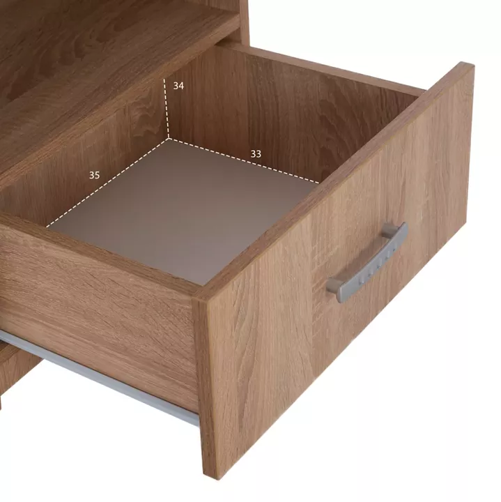BEDROOM FURNITURE SET 5PCS ADLER HM11758 MELAMINE IN SONAMA OAK-FOR MATTRESS 160x200cm