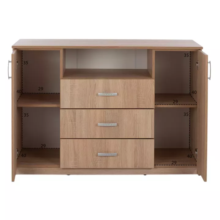 BEDROOM FURNITURE SET 5PCS ADLER HM11758 MELAMINE IN SONAMA OAK-FOR MATTRESS 160x200cm