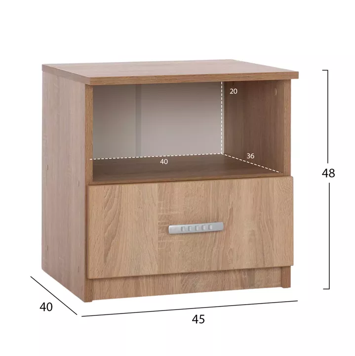 BEDROOM FURNITURE SET 5PCS ADLER HM11758 MELAMINE IN SONAMA OAK-FOR MATTRESS 160x200cm