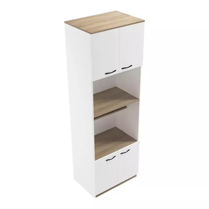 Rowan pakoworld kitchen cabinet in white-sonoma shade 60x42x182cm