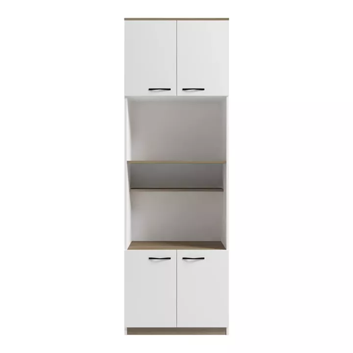 Rowan pakoworld kitchen cabinet in white-sonoma shade 60x42x182cm