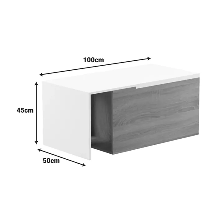 Extera pakoworld extendable coffee table in white-sonoma shade 100-160x50x45cm