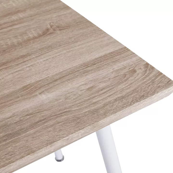 DINING SET 5PCS PALOMA HM10382 MDF TOP IN SONAMA--DINING CHAIRS IN BEIGE