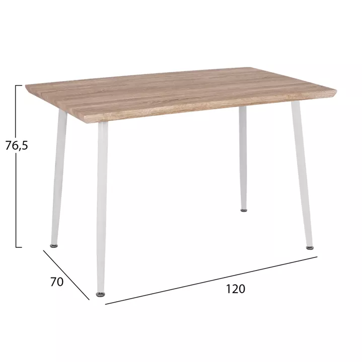 DINING SET 5PCS PALOMA HM10382 MDF TOP IN SONAMA--DINING CHAIRS IN BEIGE