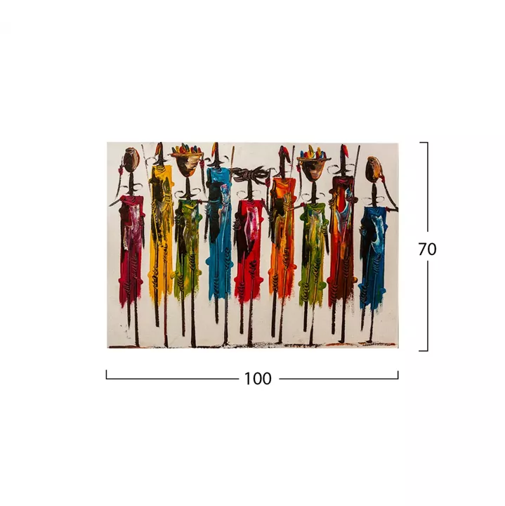 CANVAS PAINTING COLORFUL AFRICAN ART HM7197.02 100X3X70 cm.